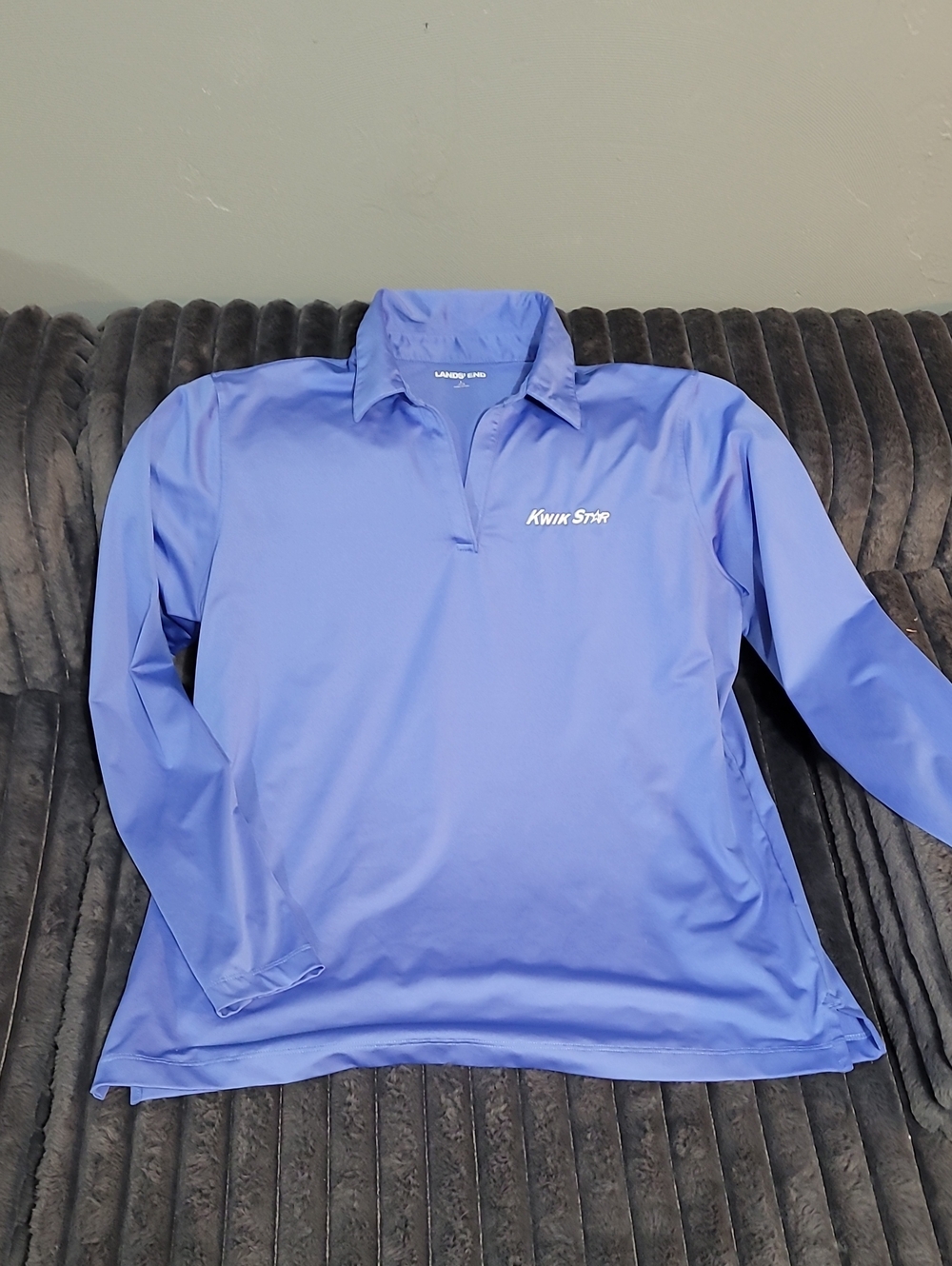 Lands' End Women’s Long-Sleeve Polo — Periwinkle Blue